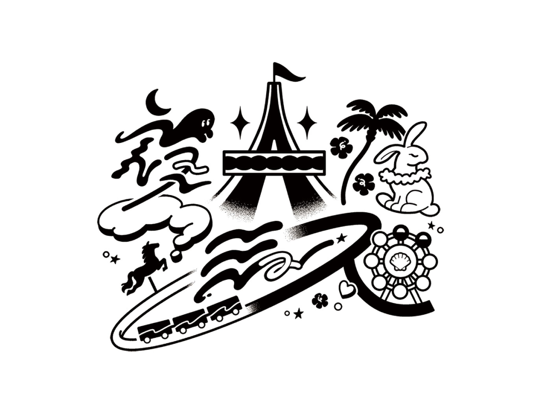 【Client work】夜光性アミューズ @ JAM EXPO 2023 コラボTシャツ用イラスト-1