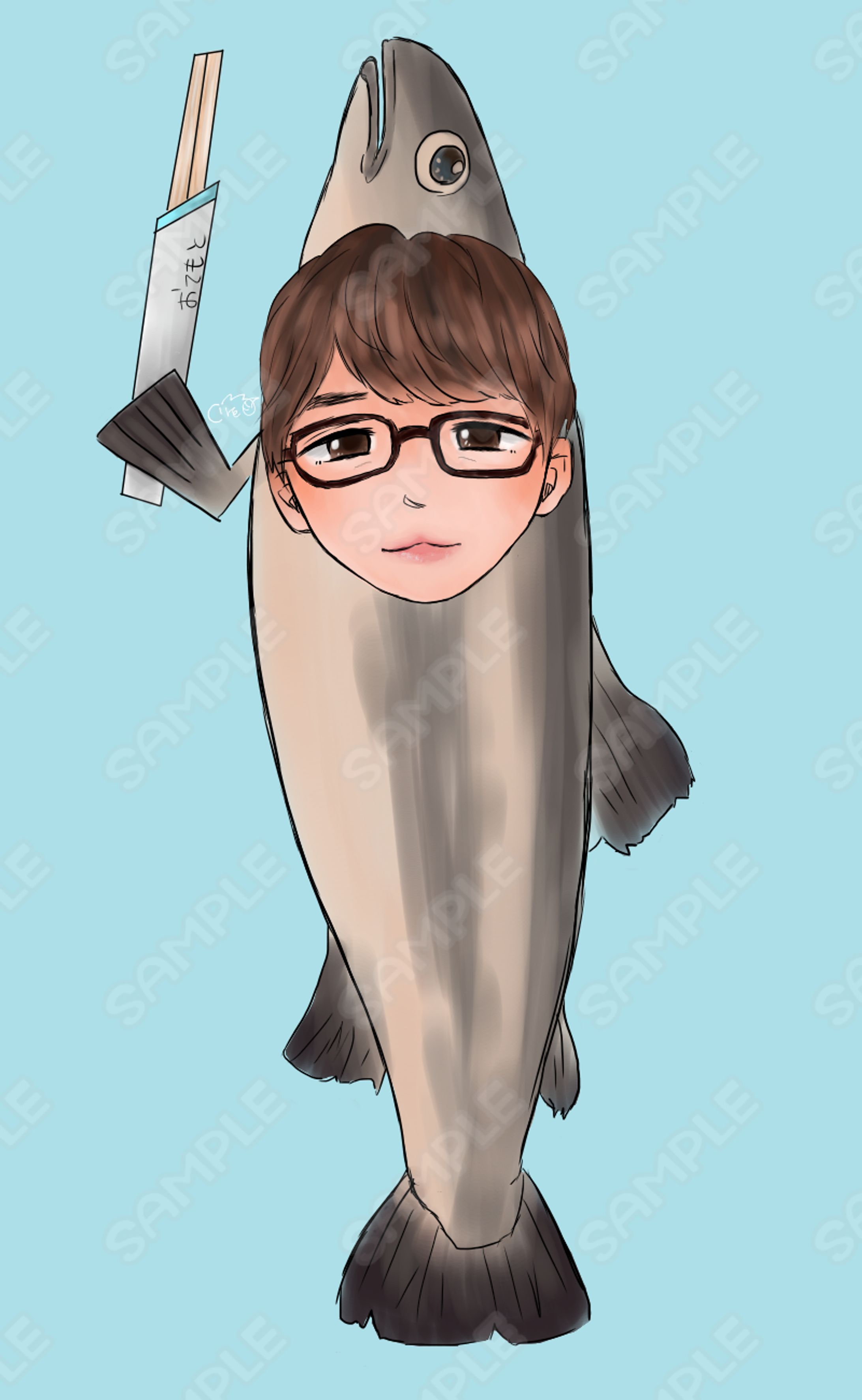 【サンプル】リアル似顔絵風イラスト-1