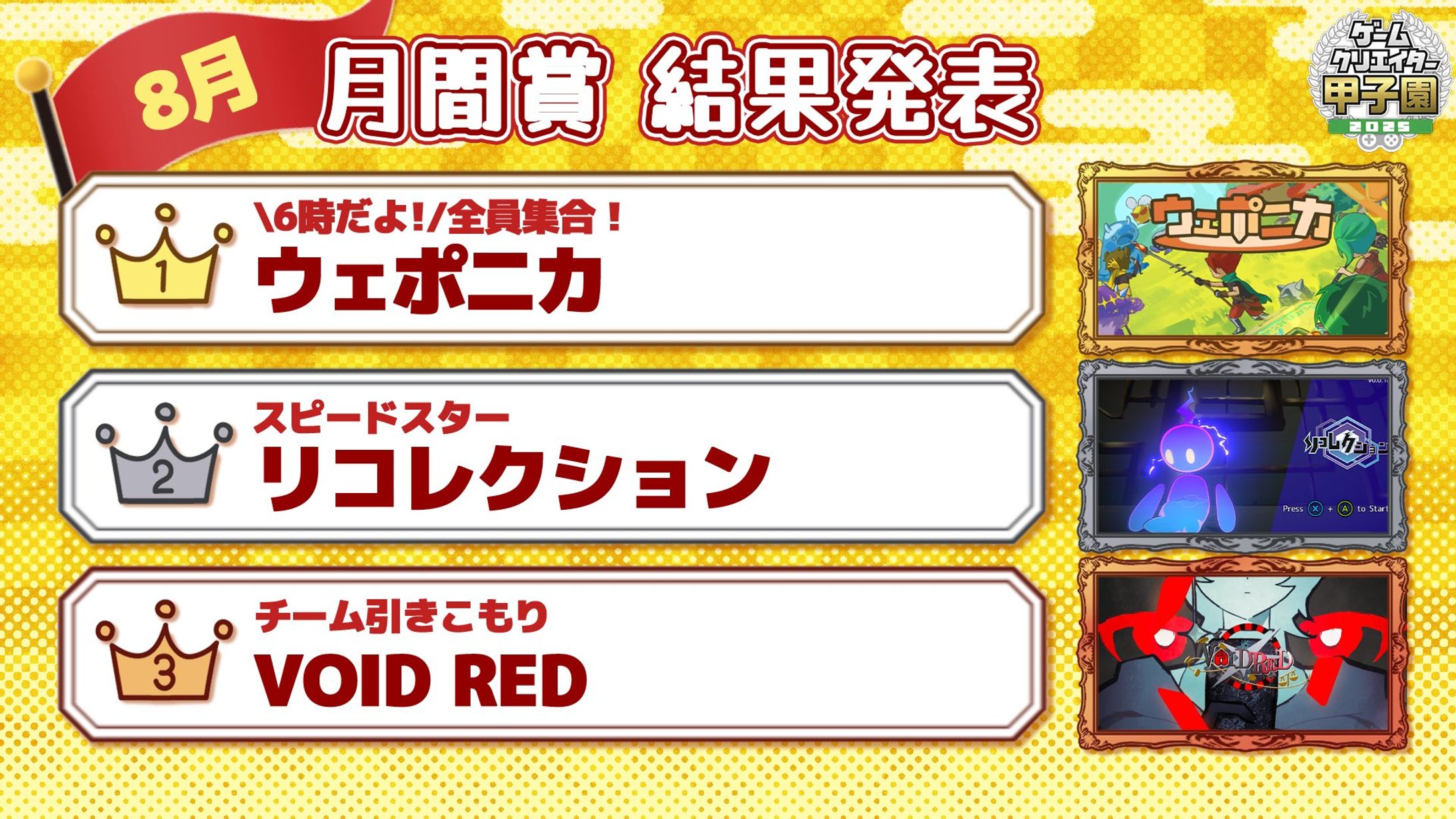 8月月間賞3位に入賞