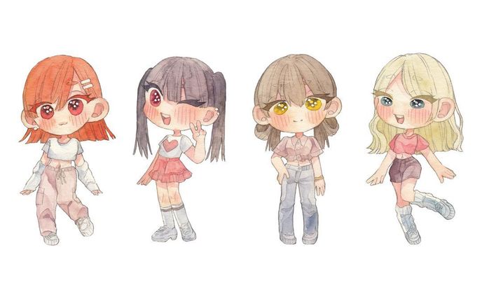 drawing、水彩イラスト