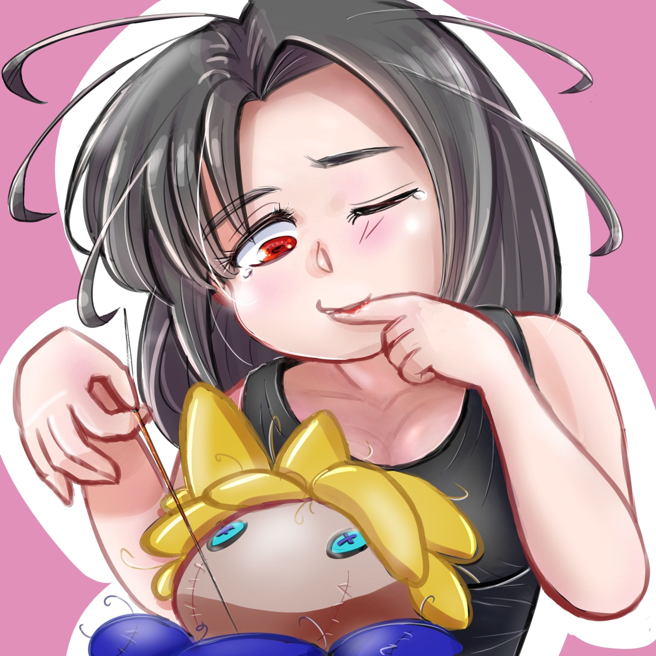 Tifa making a Cloud plush toy.-1