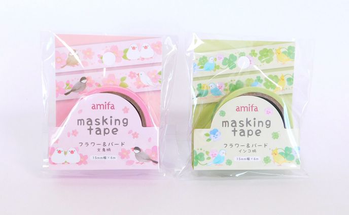 フラワー＆バード　マスキングテープ(amifa) 