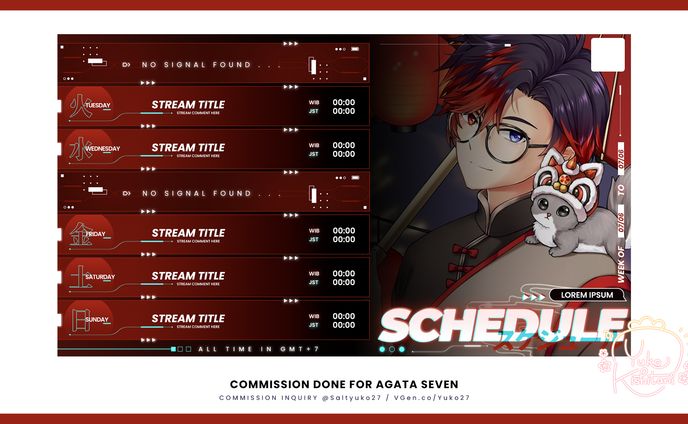 Agata Seven Weekly Schedule