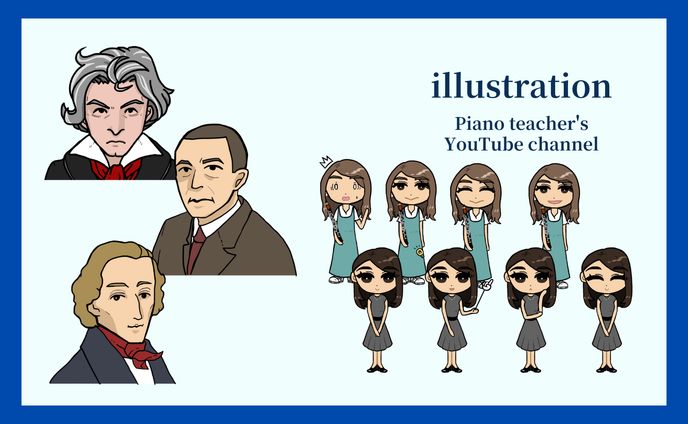 ピアノ講師│Youtube動画・サムネイル用イラスト