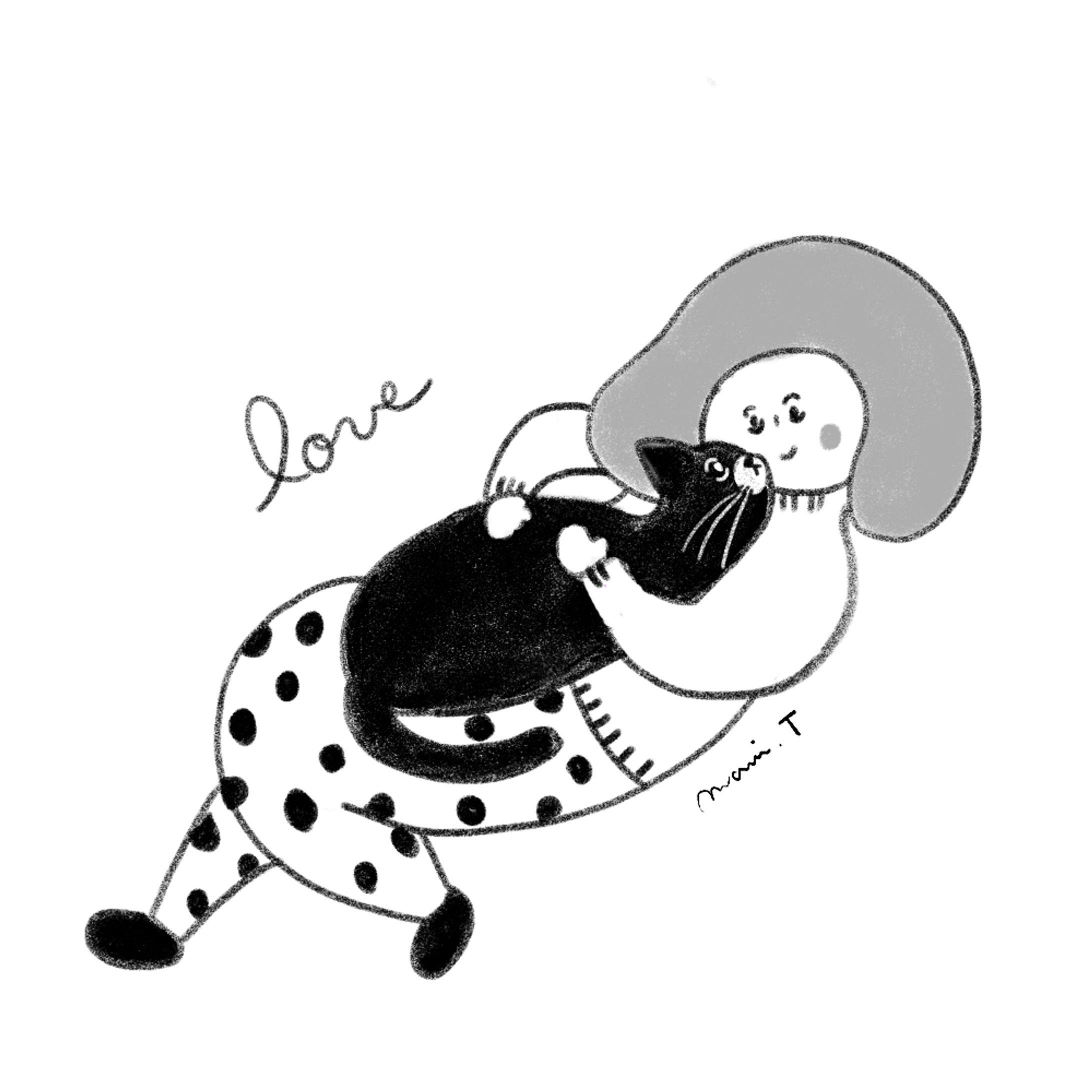 【モノクロデジタルイラスト】-1