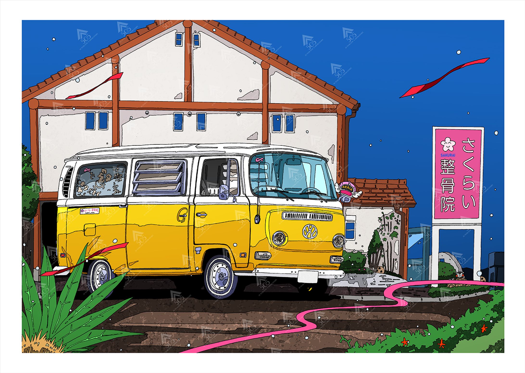 愛車オーダーイラスト VWタイプⅡバス-1