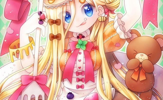 🥞🍯🧸　#イラスト　#お絵かき　#おえかき　#お絵描き　#illustration #illust #女の子　#女の子イラスト　#デジタル　#デジタルイラスト　#デジタル絵　#オリジナル　#オリジナルイラスト　#オリジナル絵　#ロリィタ　#ロリィタファッション　#ロリータ　#ロリータファッション　#フリル　#リボン　#パンケーキ　#ホットケーキ　#スイーツ　#ハチミツ　#はちみつ　#蜂蜜　#クマ　#くま　#熊　#テディベア