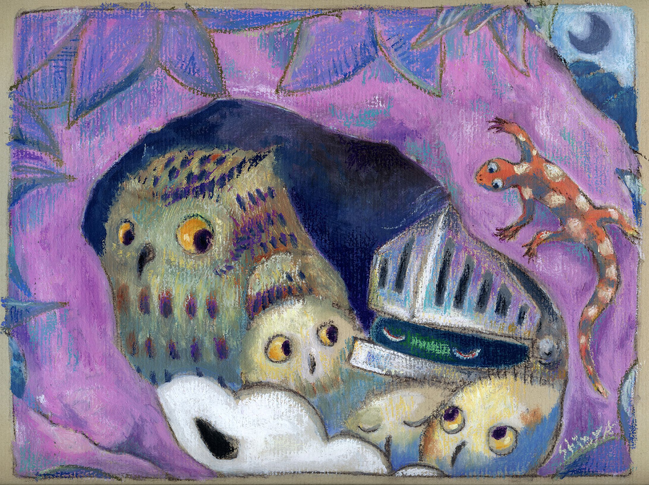 With a family of owls: フクロウ親子と……-1