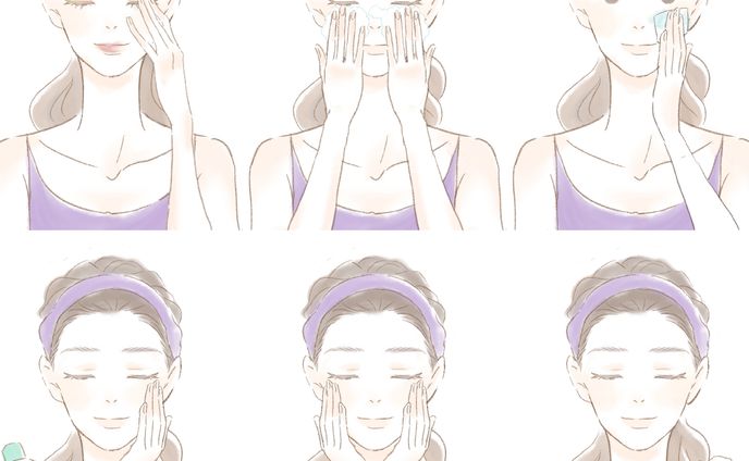 スキンケアの手順イラスト