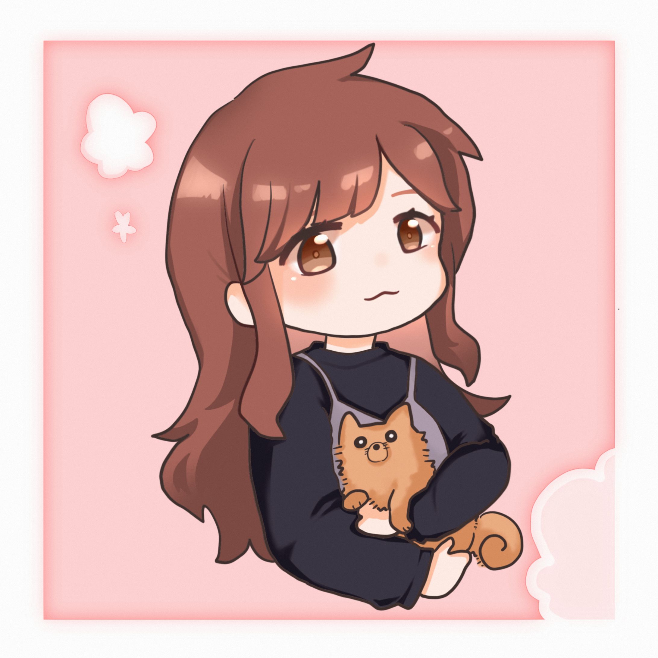 愛犬との似顔絵イラスト（デフォルメ）-1