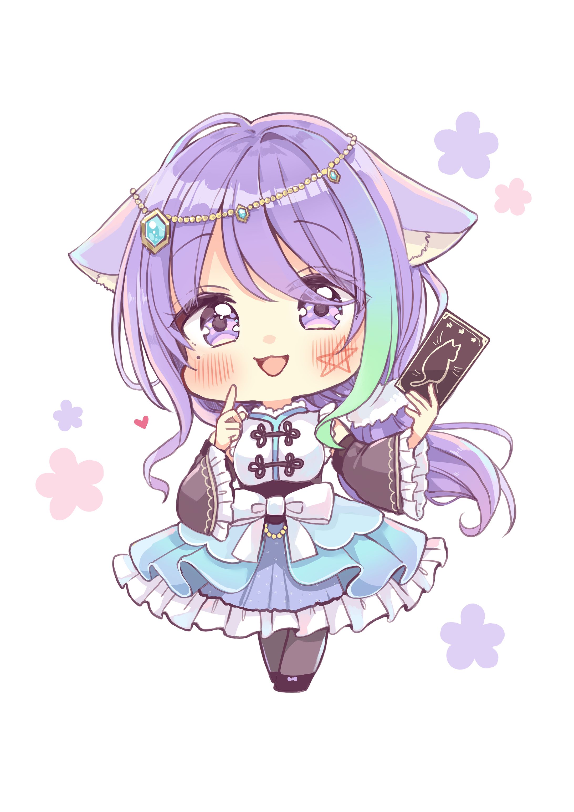 プロ占い師VTuberマオ・シルフィーユ　2024年誕生日イラスト-1