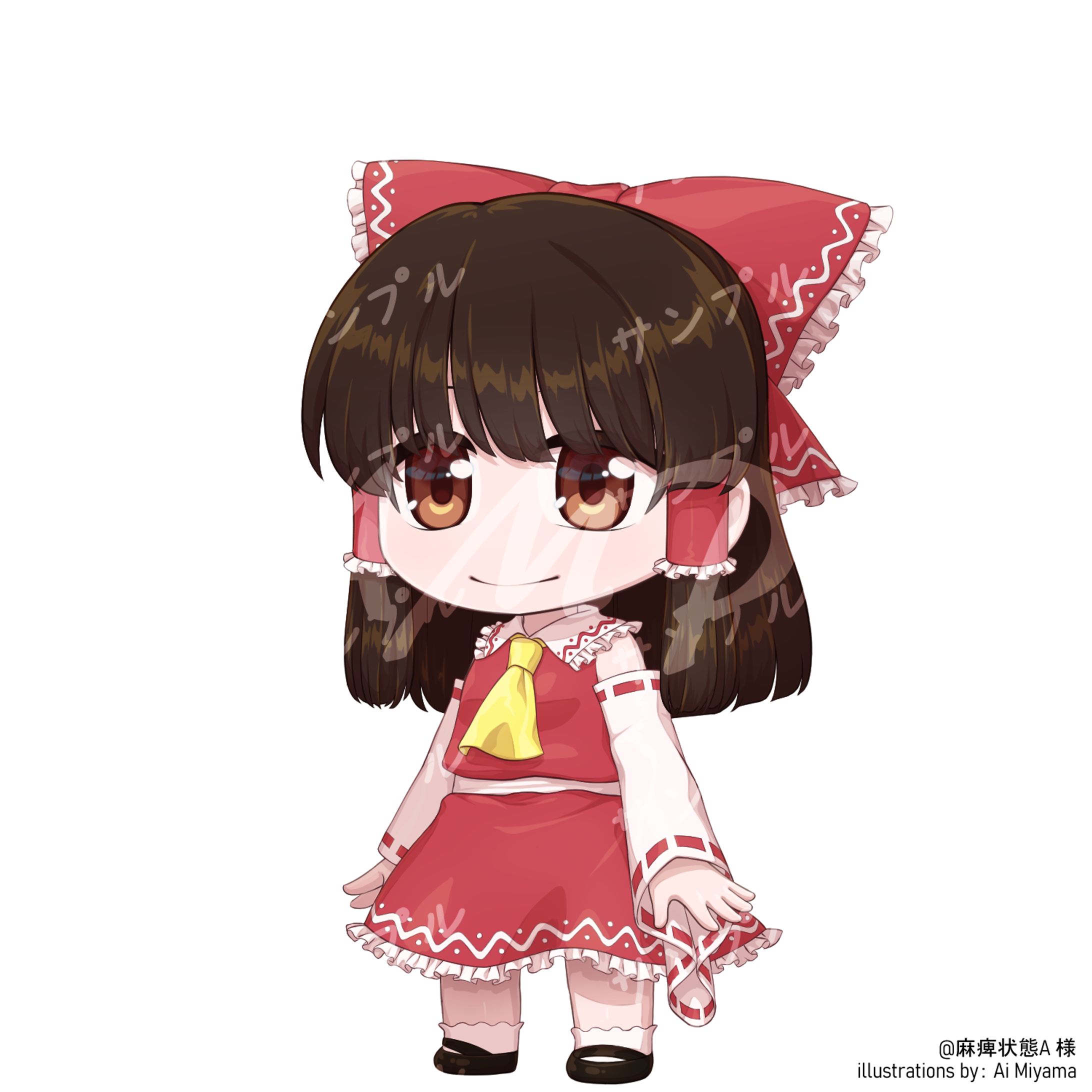 博麗霊夢2頭身立ち絵-1