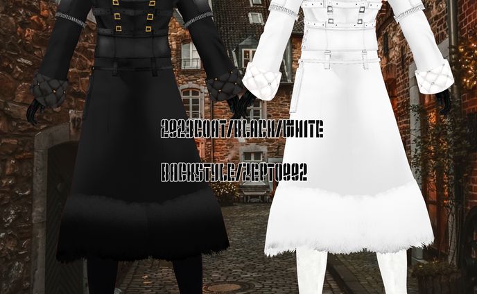 【vroidテクスチャ】2023coat COORDINATE/BLACK/WHITE/ZEPTO002