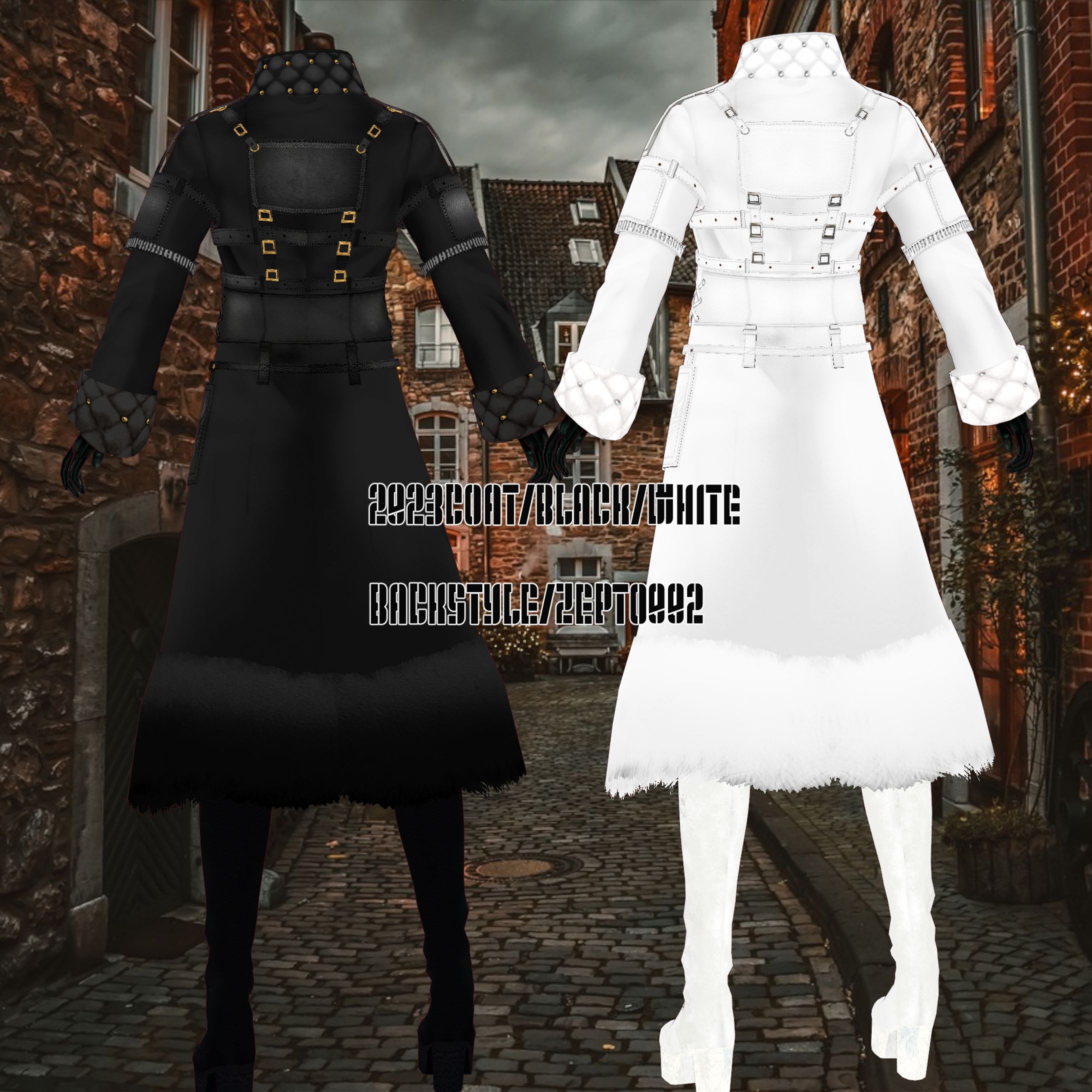 【vroidテクスチャ】2023coat COORDINATE/BLACK/WHITE/ZEPTO002-1