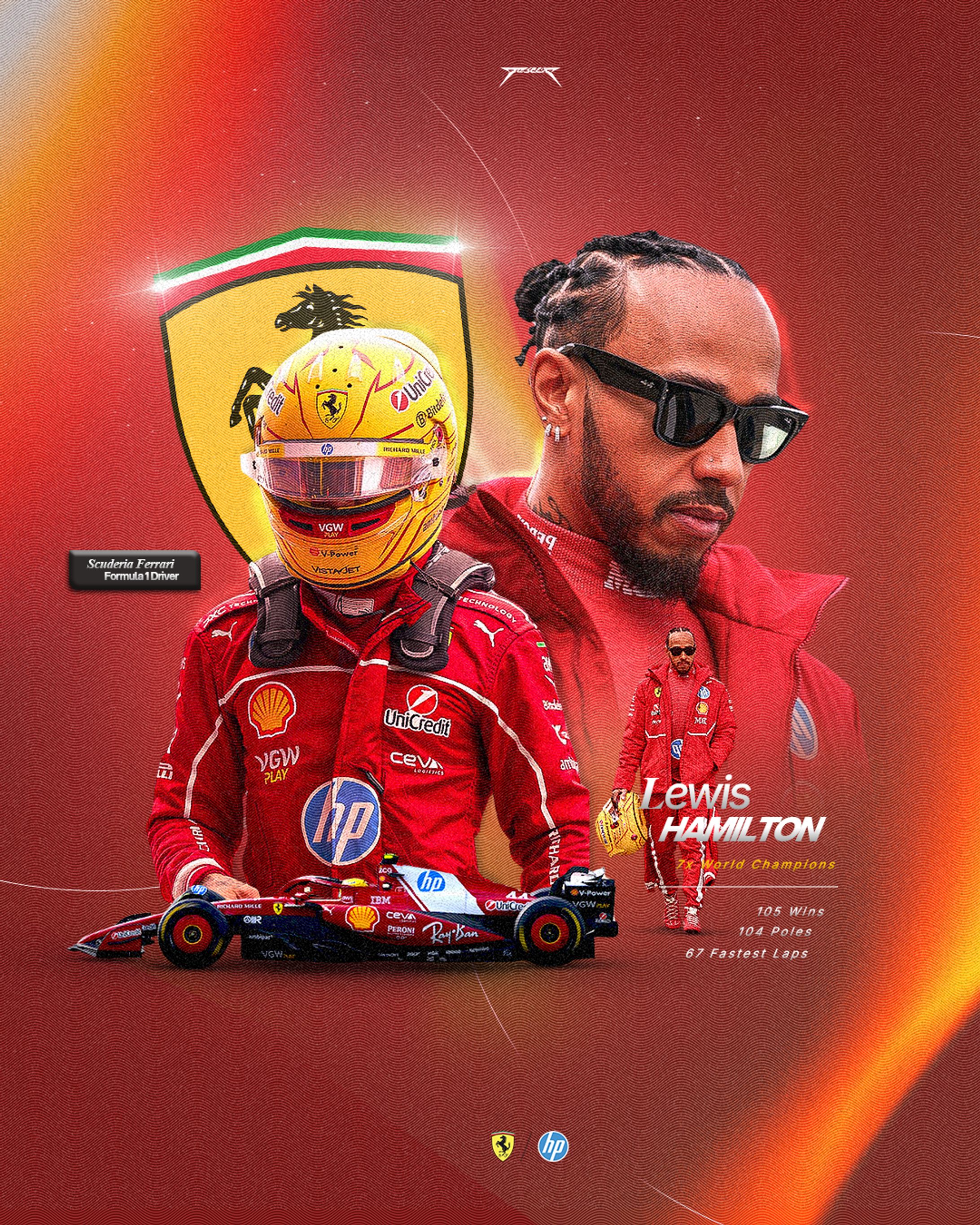 Lewis Hamilton Ferrari Graphic-1