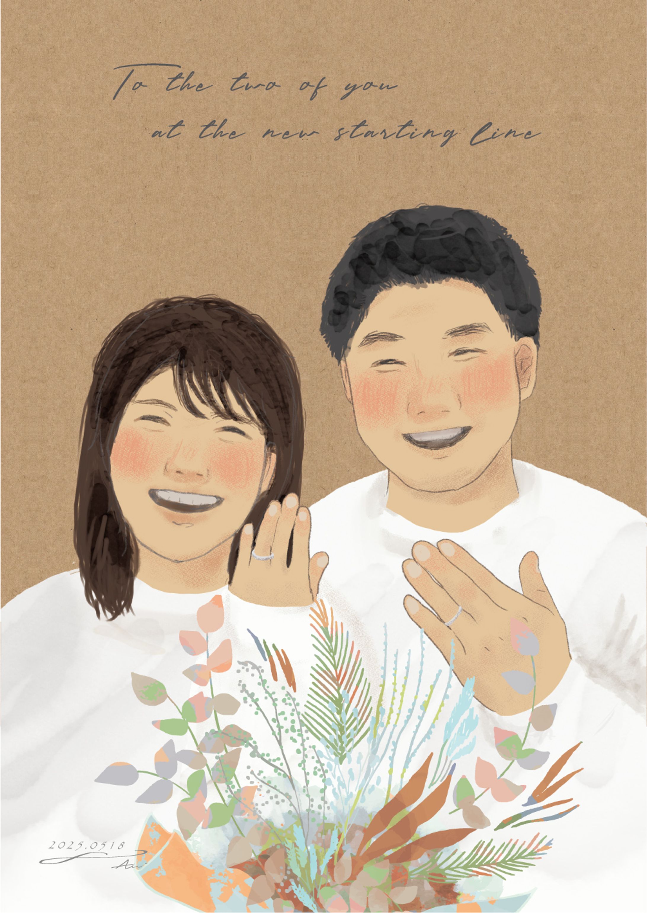 結婚記念ポスター_似顔絵-1