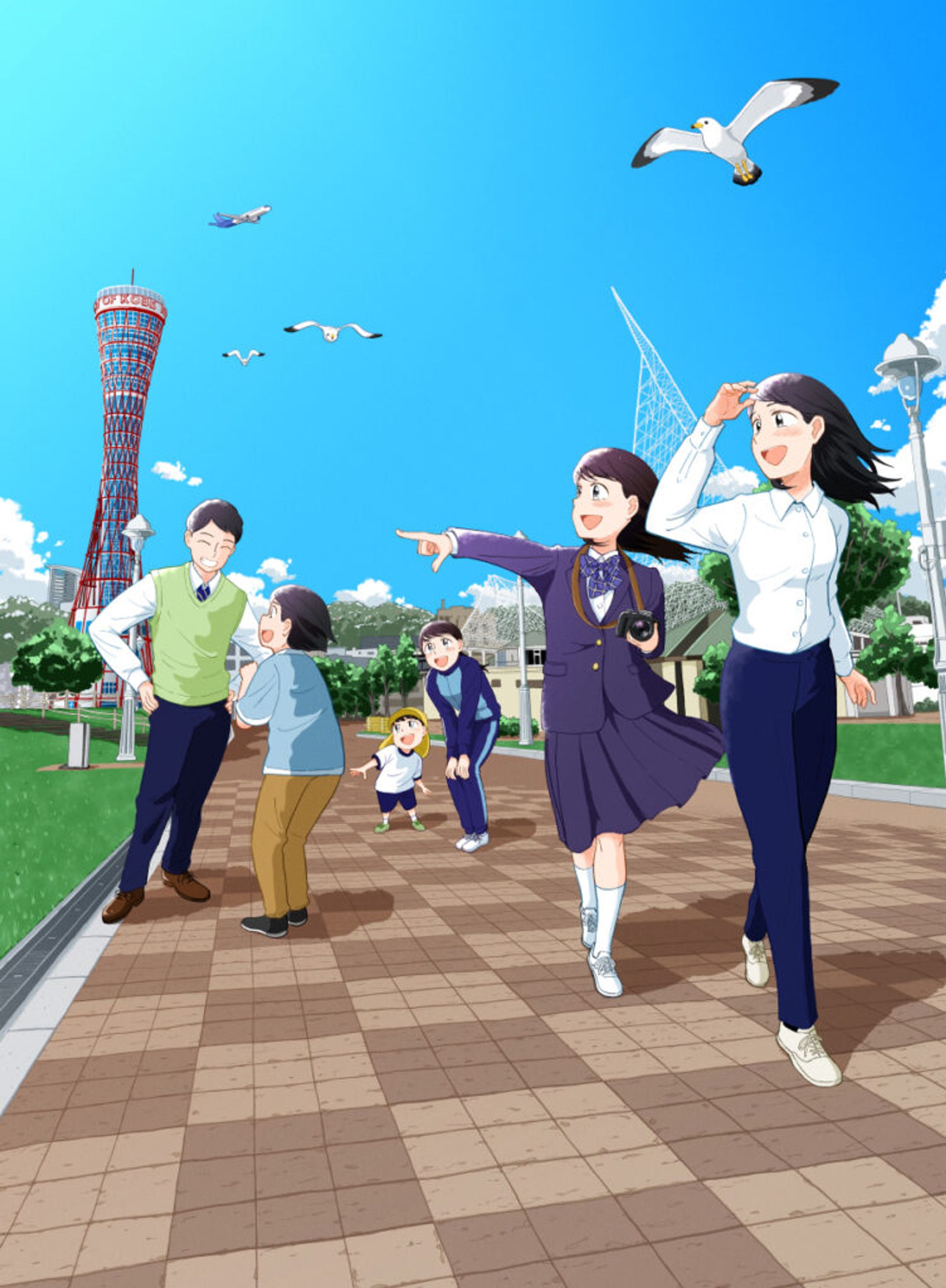 神戸市教員採用選考ポスター・パンフレット用 イラスト制作-1