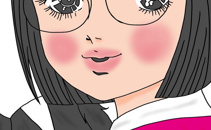 少女漫画風自画像