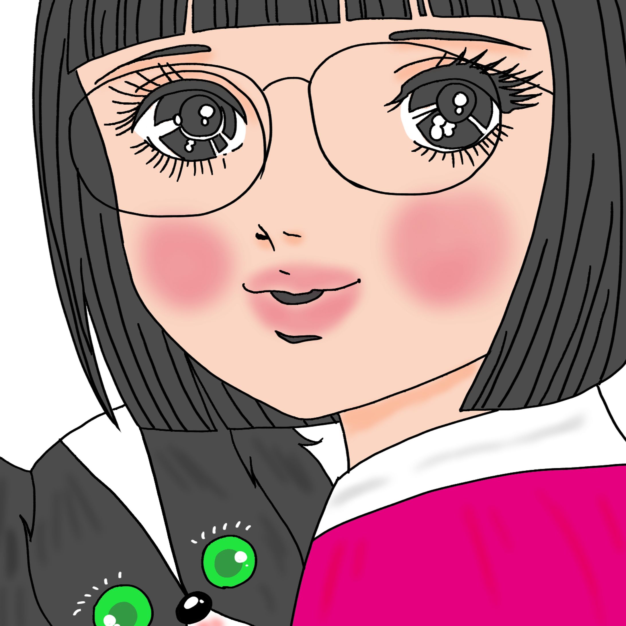 少女漫画風自画像-1