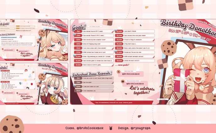 BriAtCookiebox Birthday Donothon & Schedule Graphics