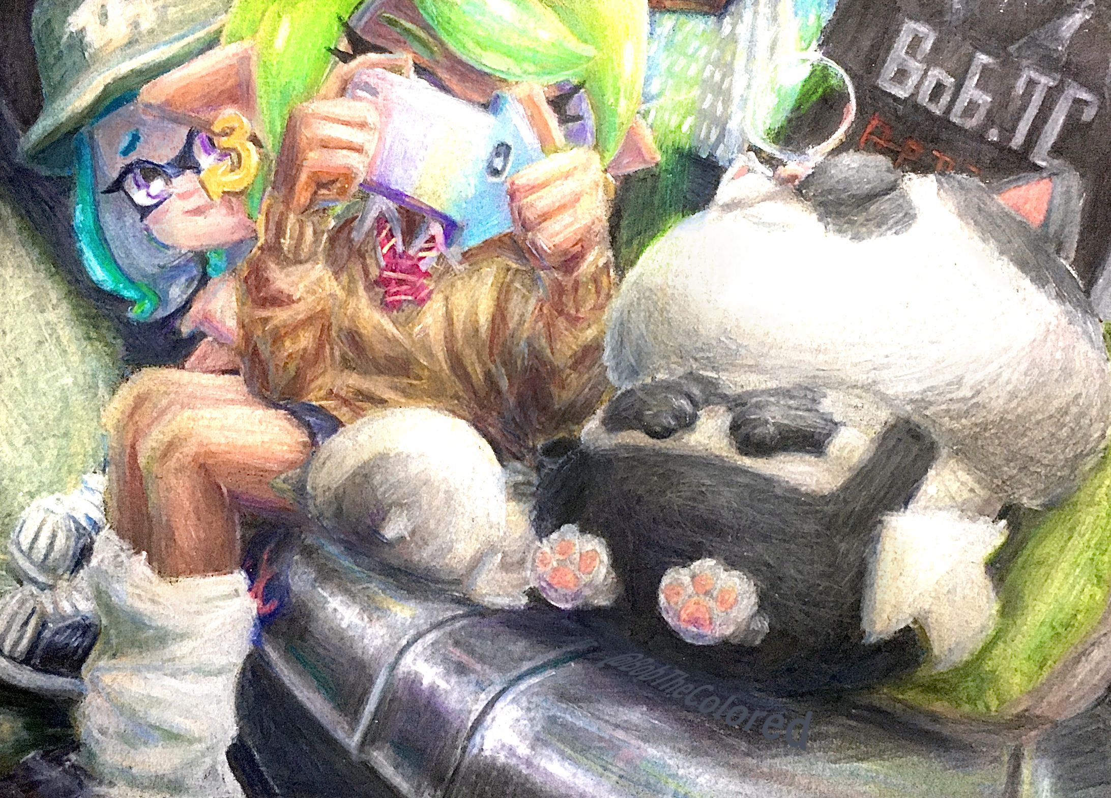 お眠な寝顔をパシャリと一枚(Splatoon2)-1