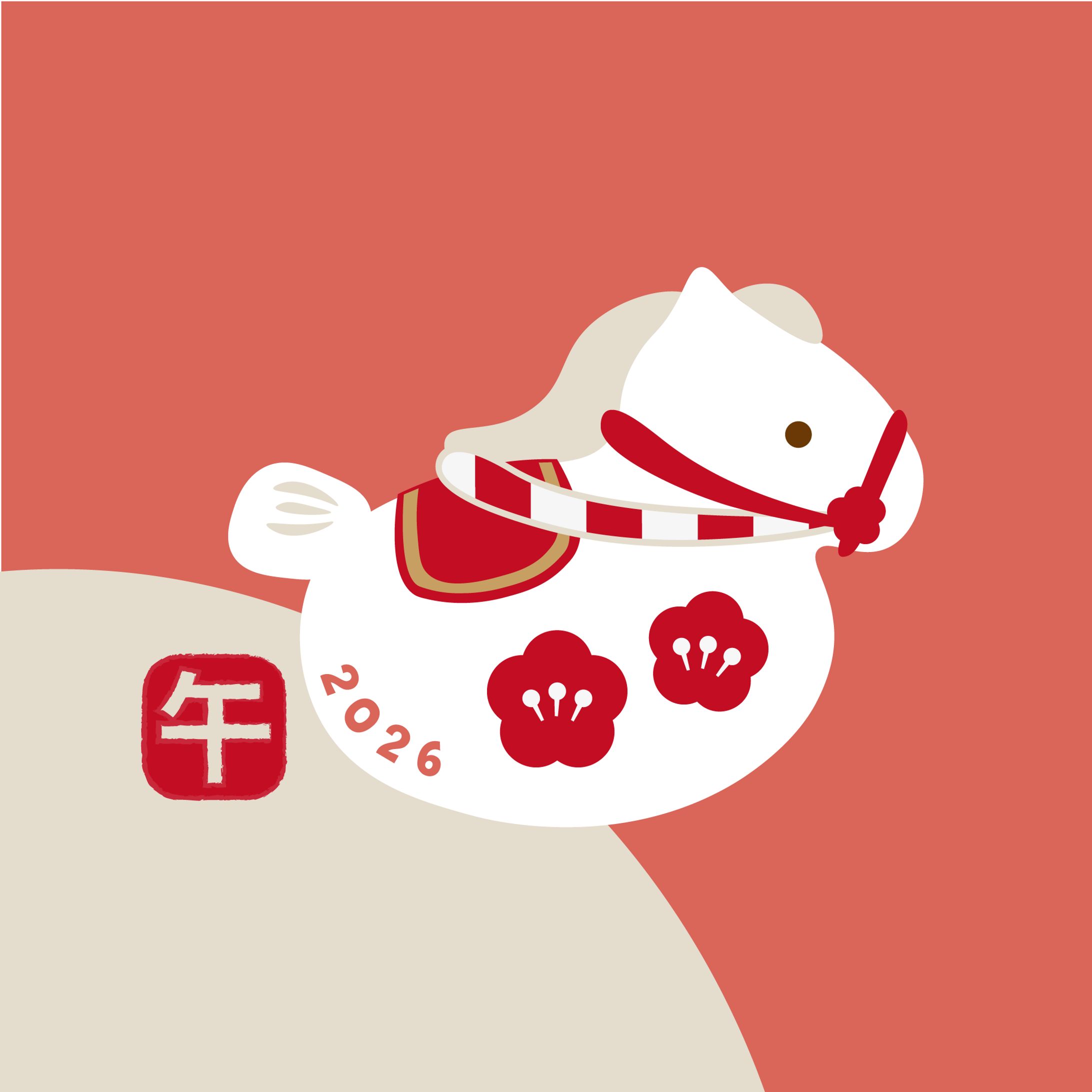 【イラスト】年賀状イラスト 午年(2026年)-1