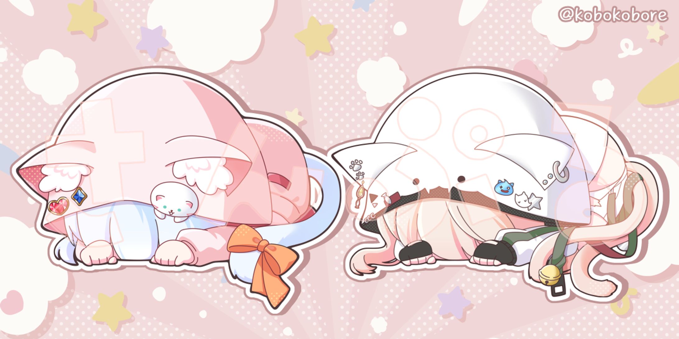 【ﾘﾗ･ｱﾚｷｻﾝﾄﾞﾗｲﾄ様】ごめん寝ペアイラスト-1