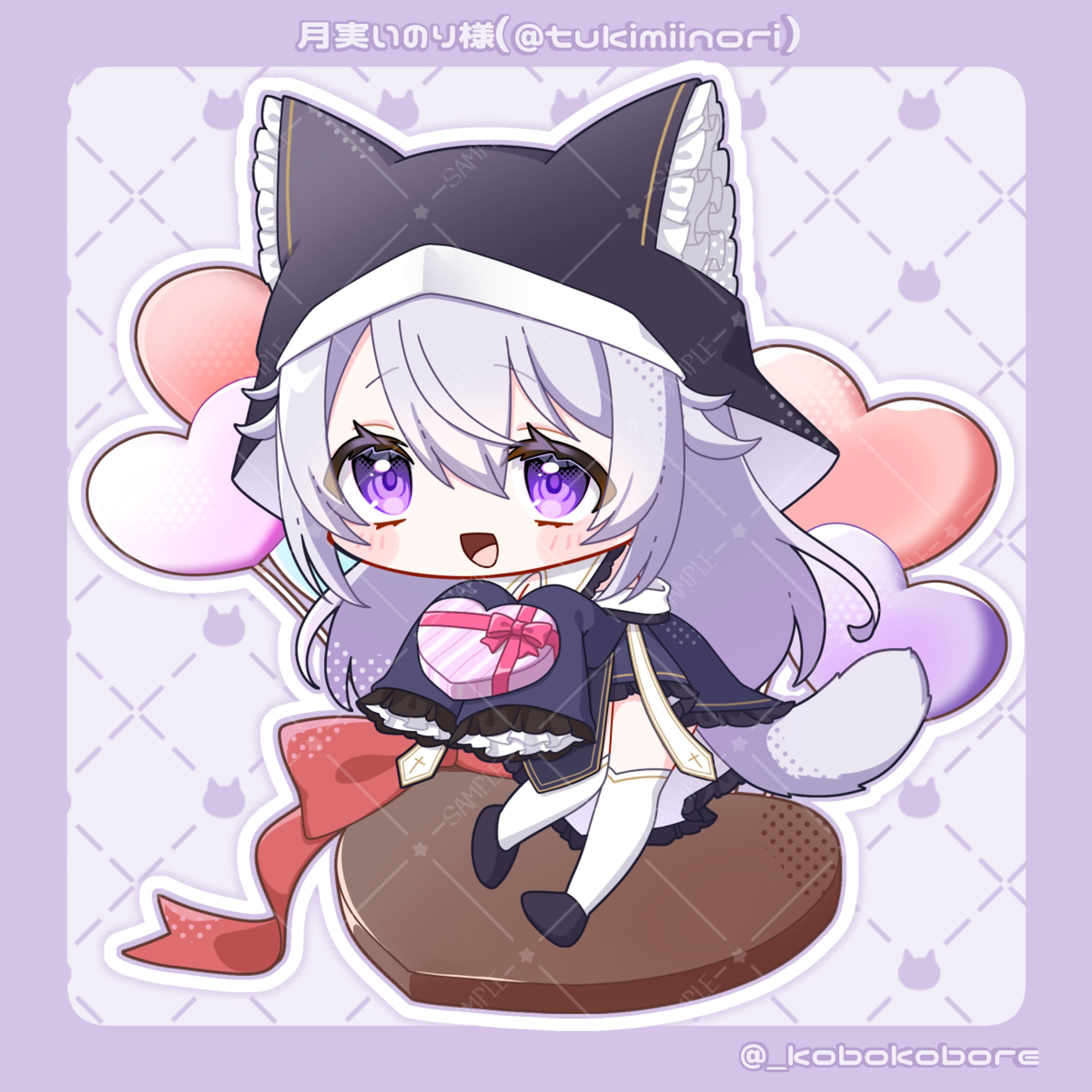 【月実いのり様】バレンタインミニキャライラスト-1