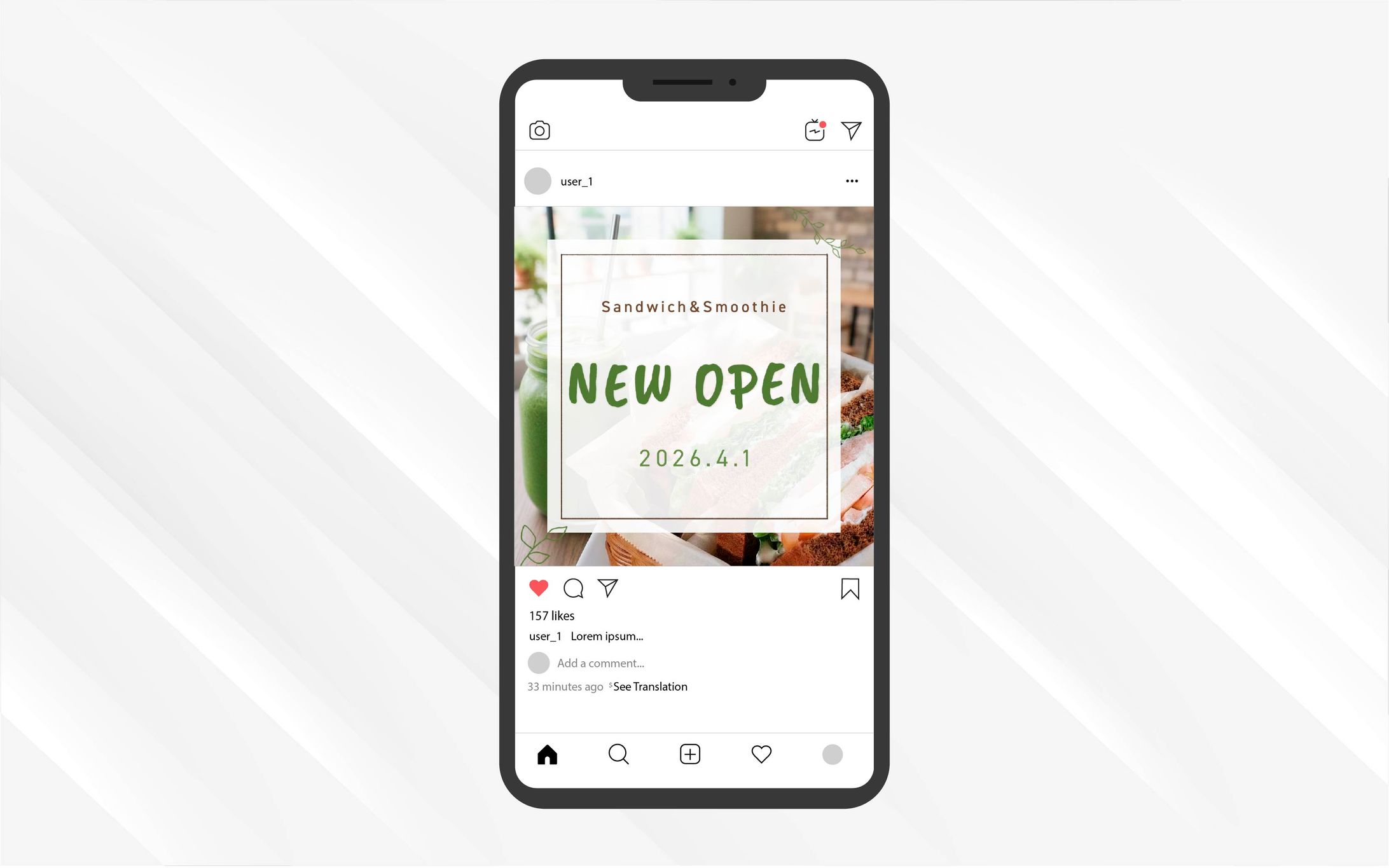 バナー｜サンドイッチとスムージー NEW OPEN-1