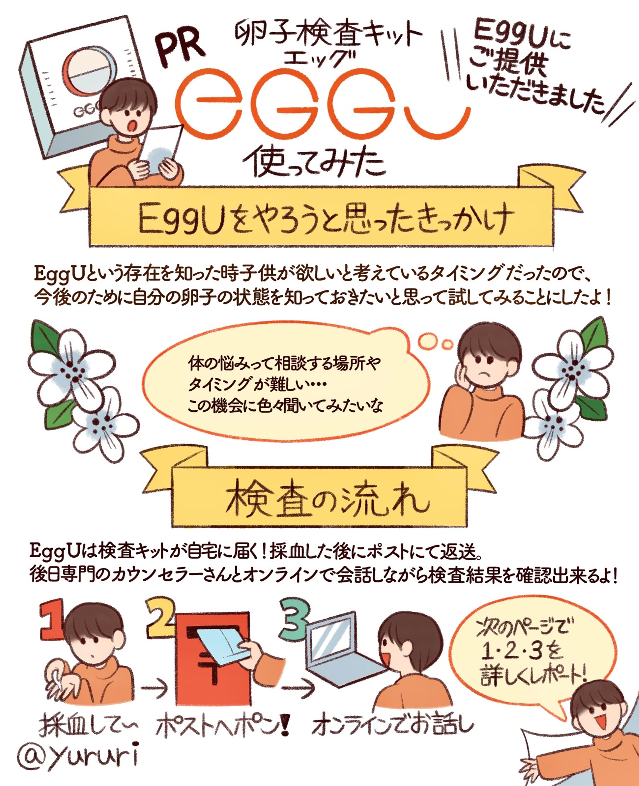 【PR漫画】卵子検査キットEggU体験レポート-1