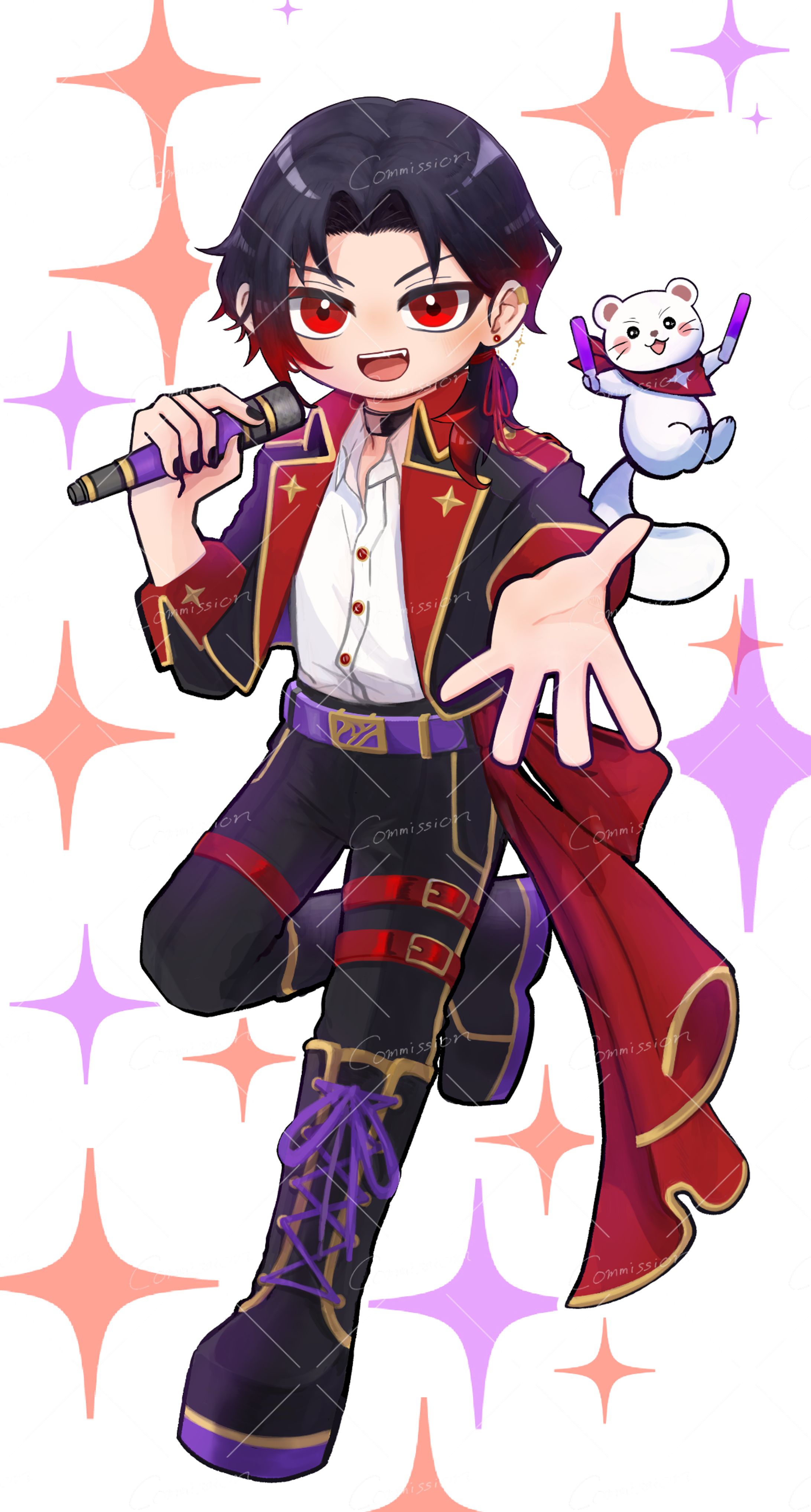 【commission】紫煙ミカゲ様　アイドル衣装（4.5頭身)-1