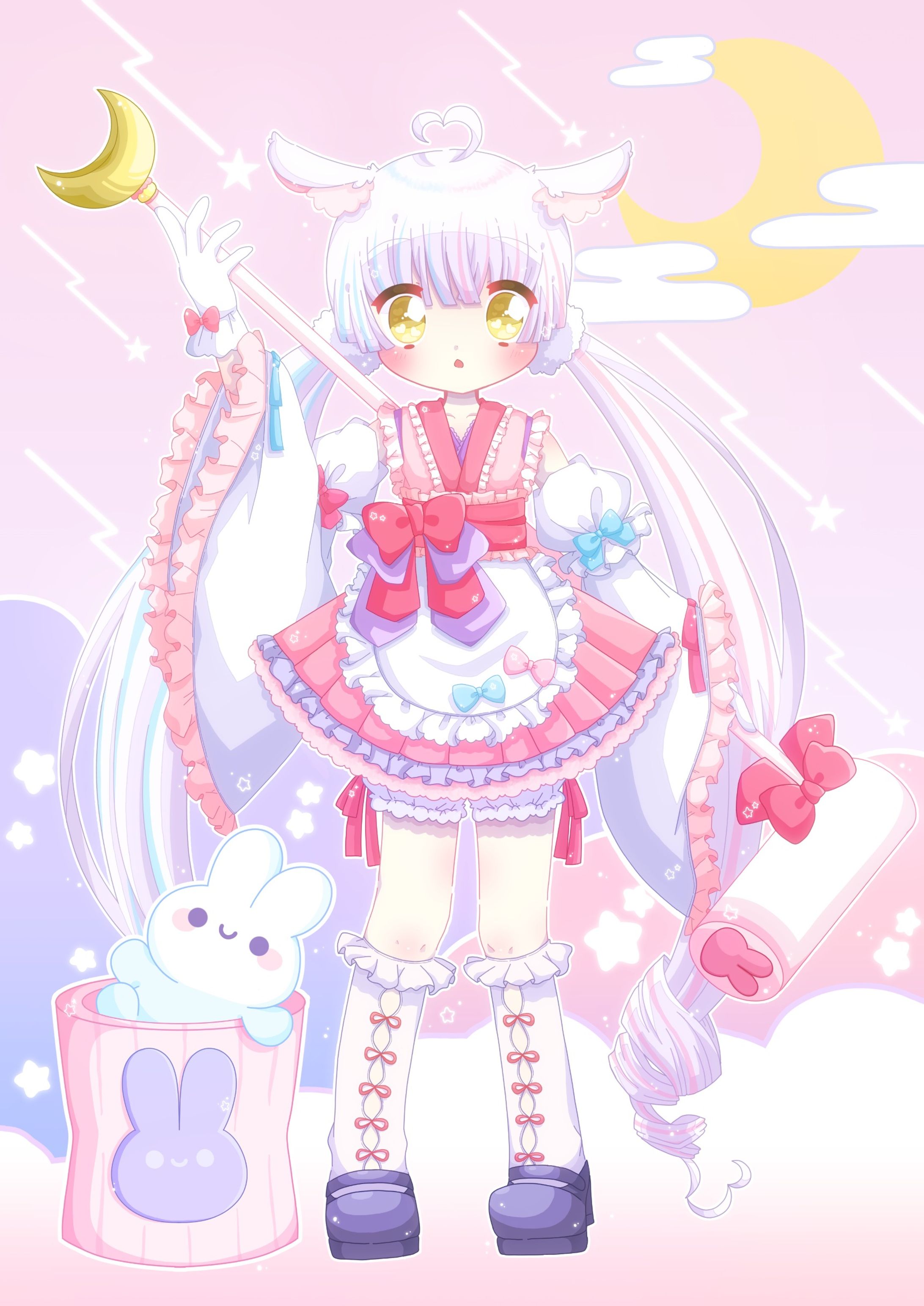 おつきみ☽うさぎのおんなのこ-1