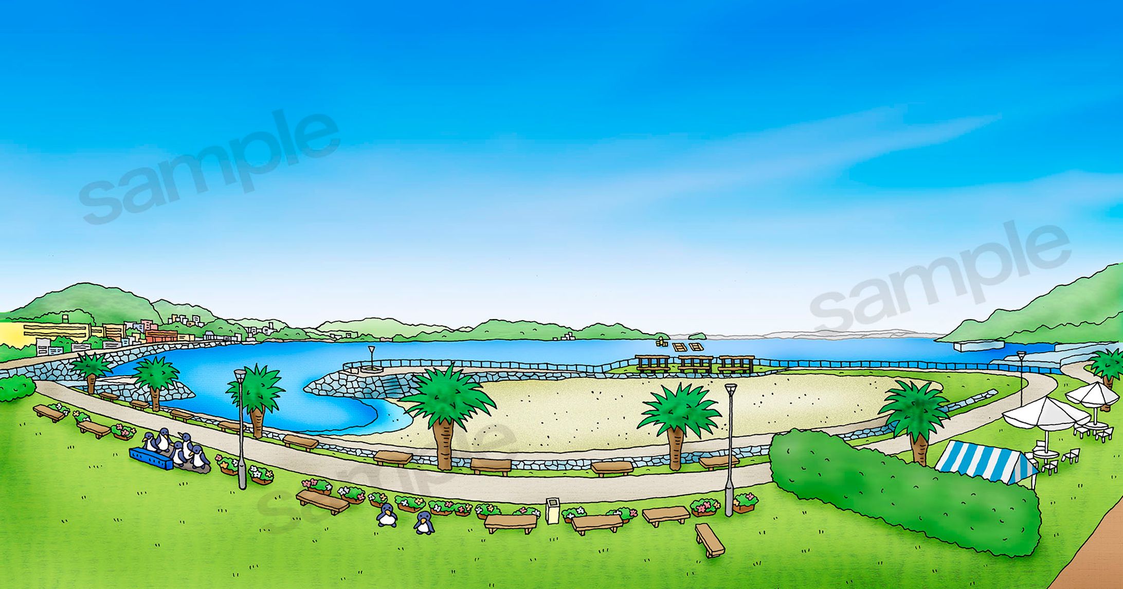 ペンギン水族館からの眺望-1