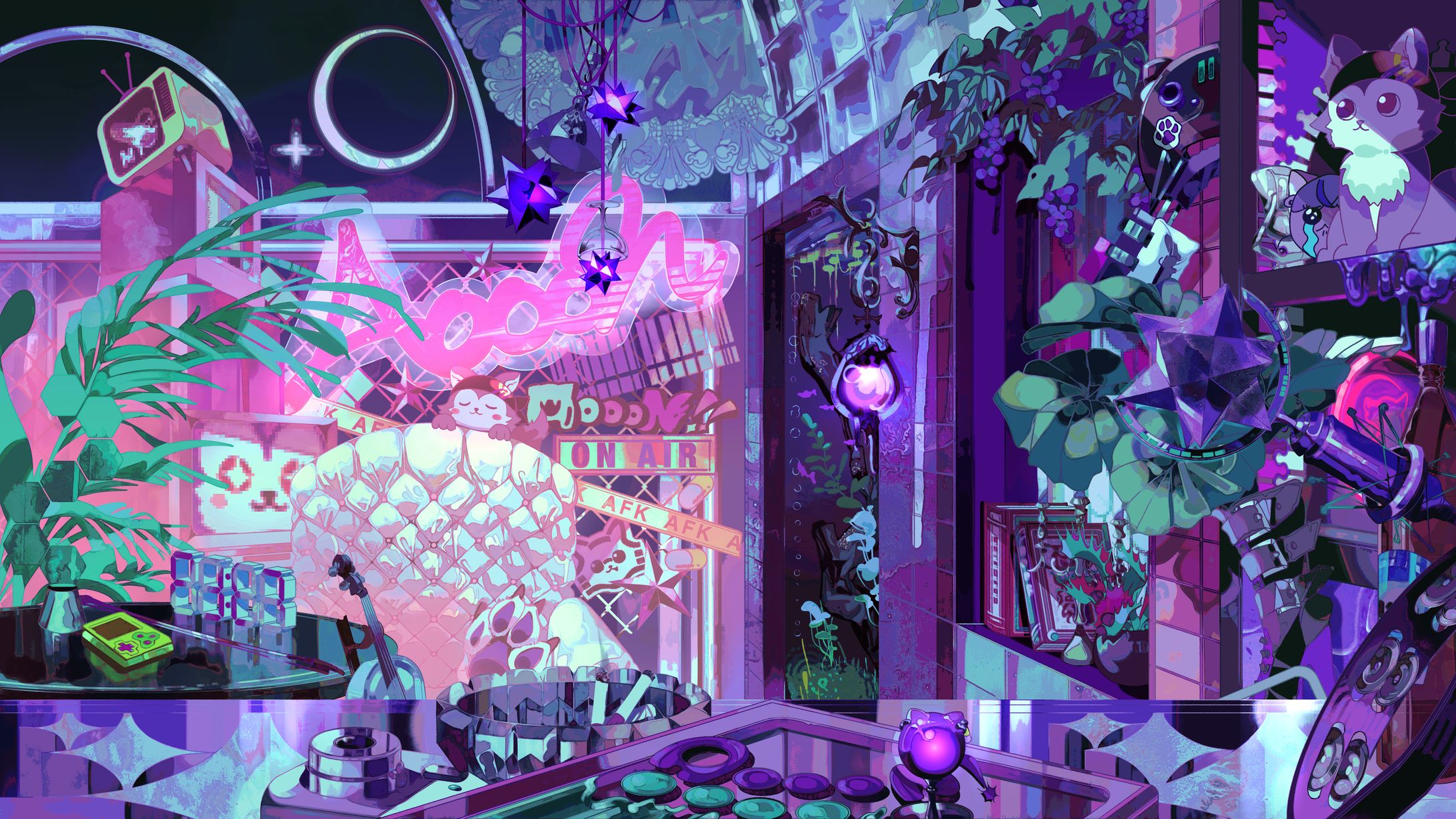 【WORKS】深狼れんげさんの配信背景イラストを担当しました-1