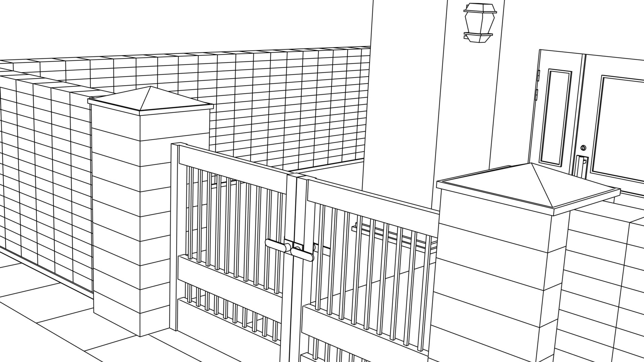 3DCG 漫画背景 一般家屋-1