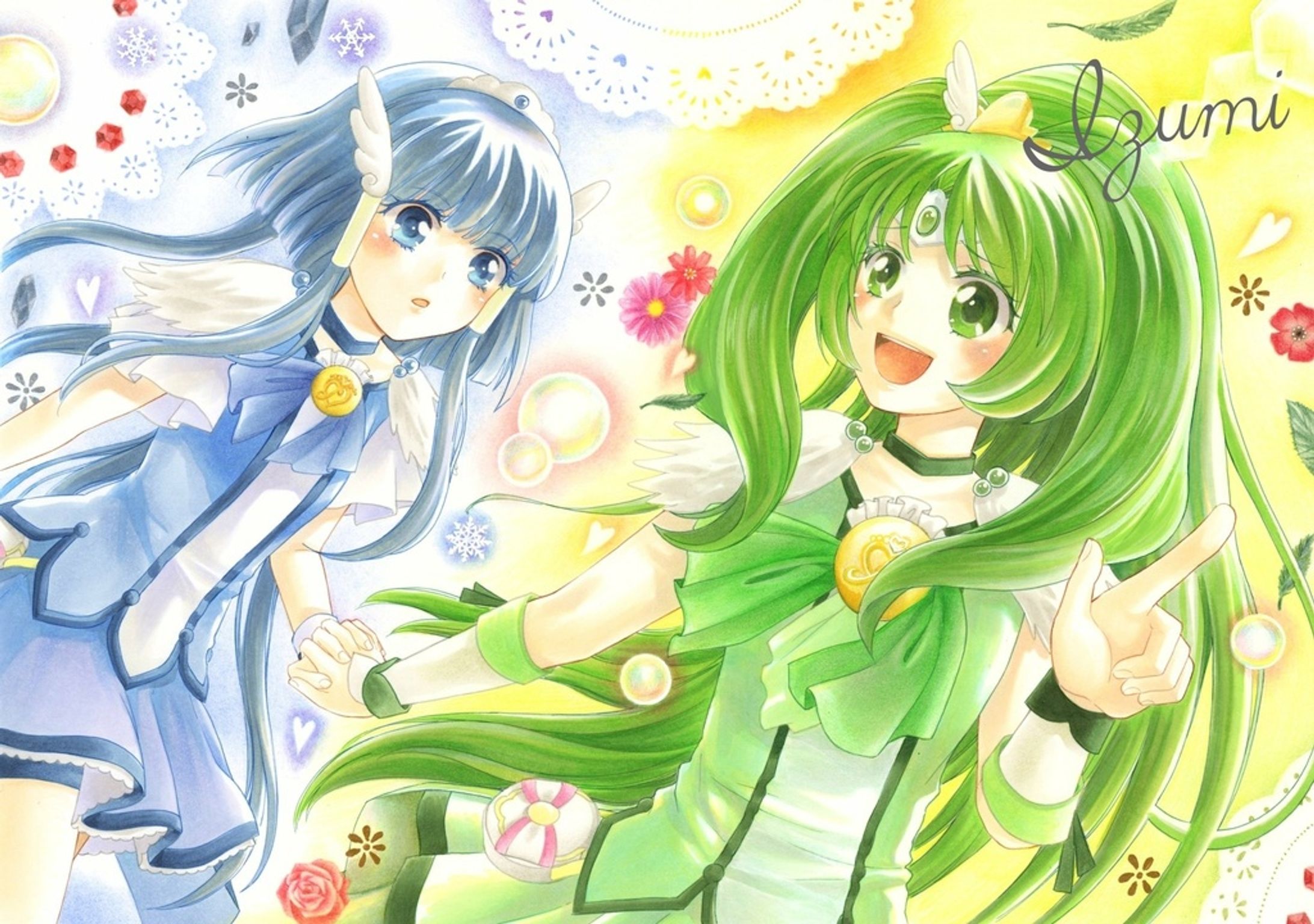 ファンアート　スマイルプリキュア　キュアマーチとキュアビューティ-1
