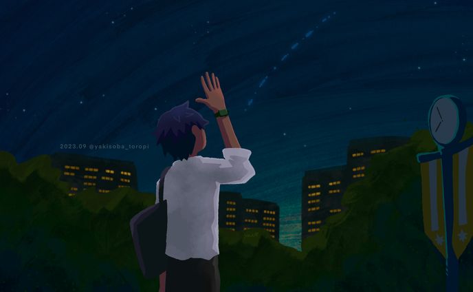 都会の夜　スターリンクを待つ人