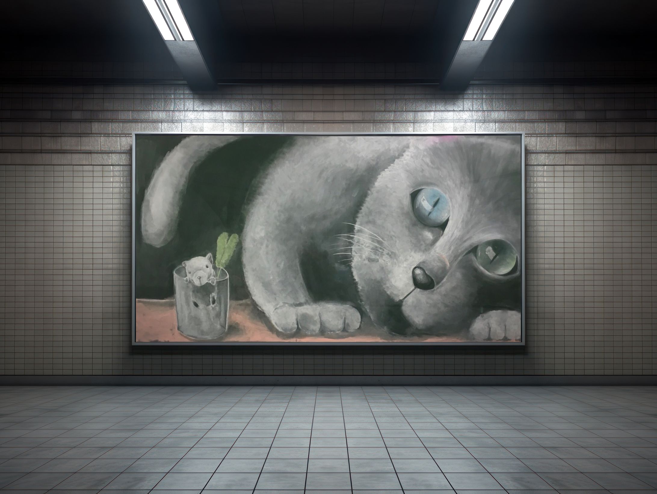 黒板　ねこ-1