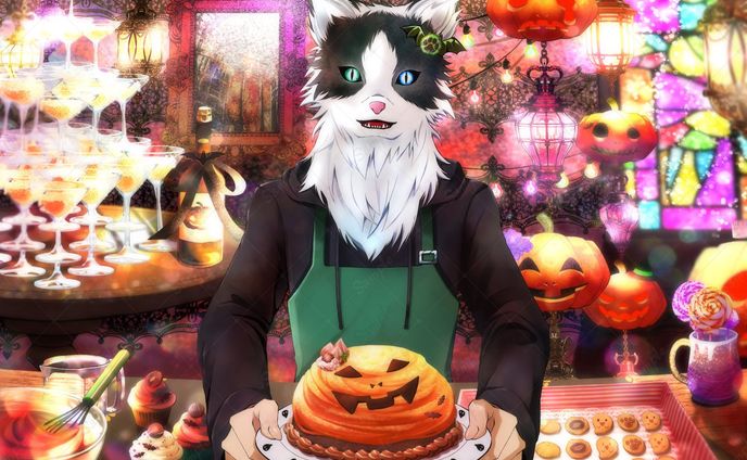 猫さんのハロウィンイラスト