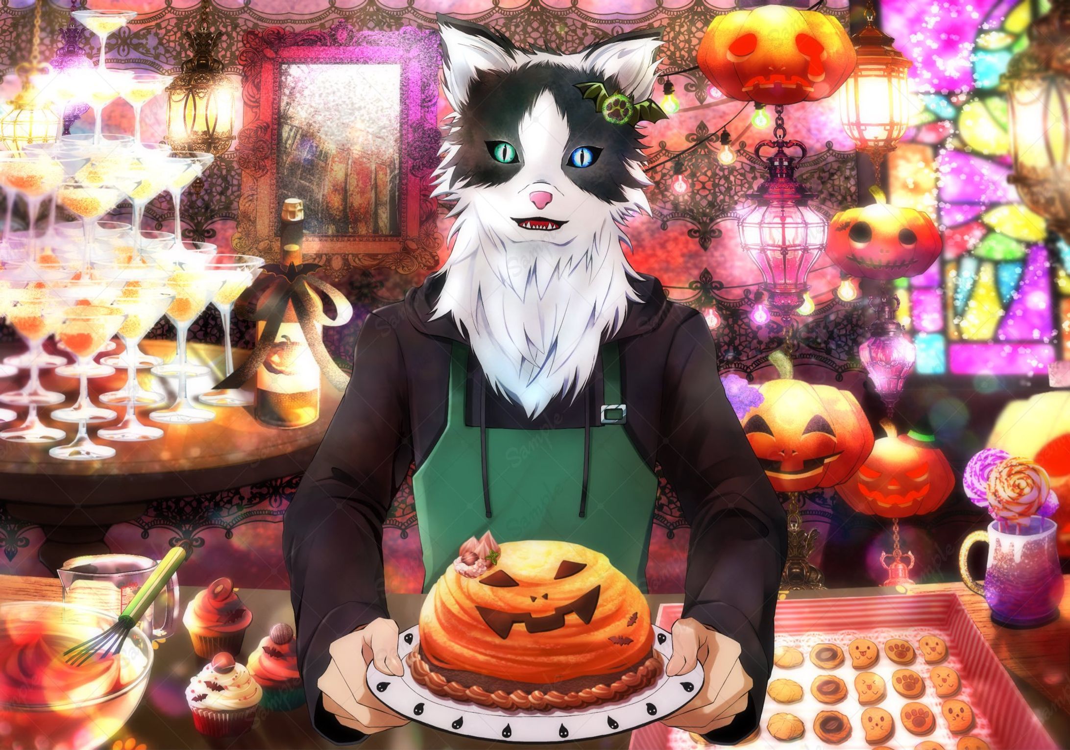 猫さんのハロウィンイラスト-1