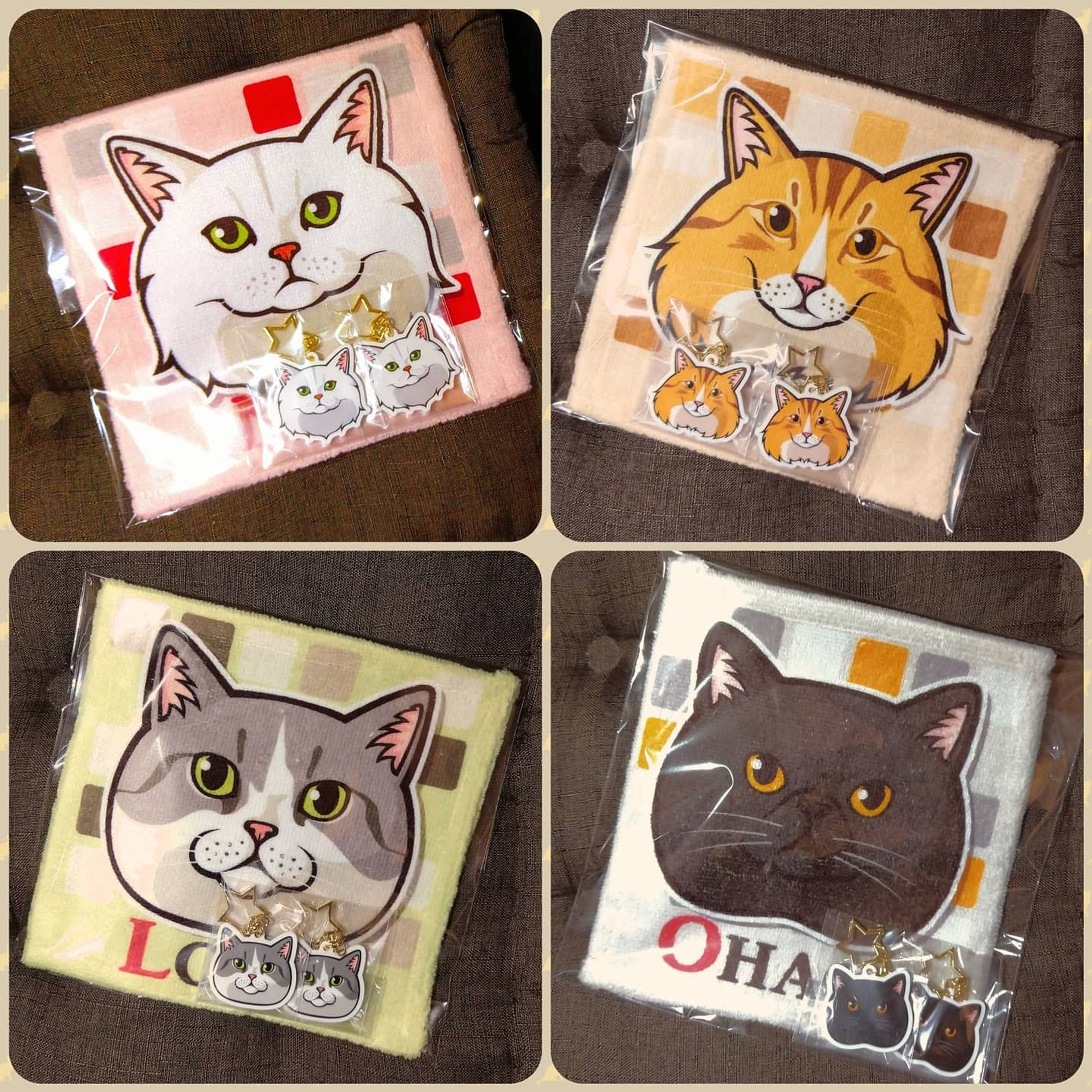 行きつけの猫カフェ @catcafemfmf さんの推し猫アーサーくんに続きスタッフにゃんこ4匹のグッズも作っちゃいました☆
ミニタオルとアクリルキーホルダーのセット！
お店に飾っていただきました(○´∀｀○).
.
プロフィールのURL先からねこちゃんイラスト(顔のみ)承ります！.
.
#猫 #ねこ #ネコ #cat #猫カフェ #catcafe #猫カフェmfmf #catcafemfmf
#動物 #animal #もふもふ #ふわもこ部 #イラスト #絵 #似顔絵 #portrait #デザイン #design #アート #art #グッズ #goods #自作グッズ #タオル #ミニタオル #towel #キーホルダー #アクキー-1