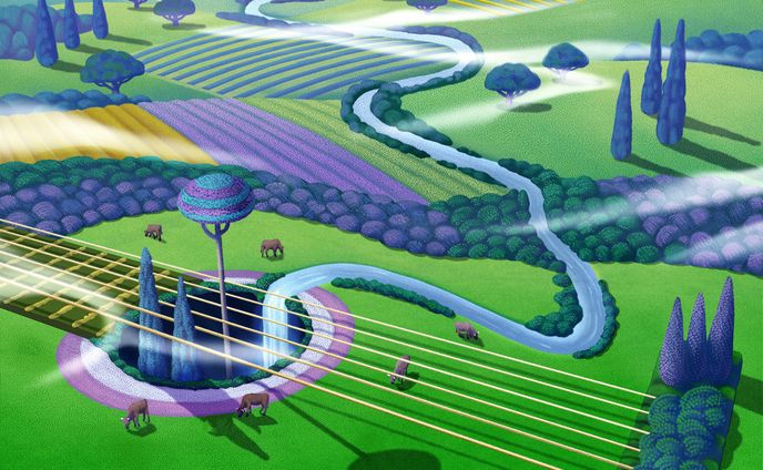 アートワーク「ギターと風景」