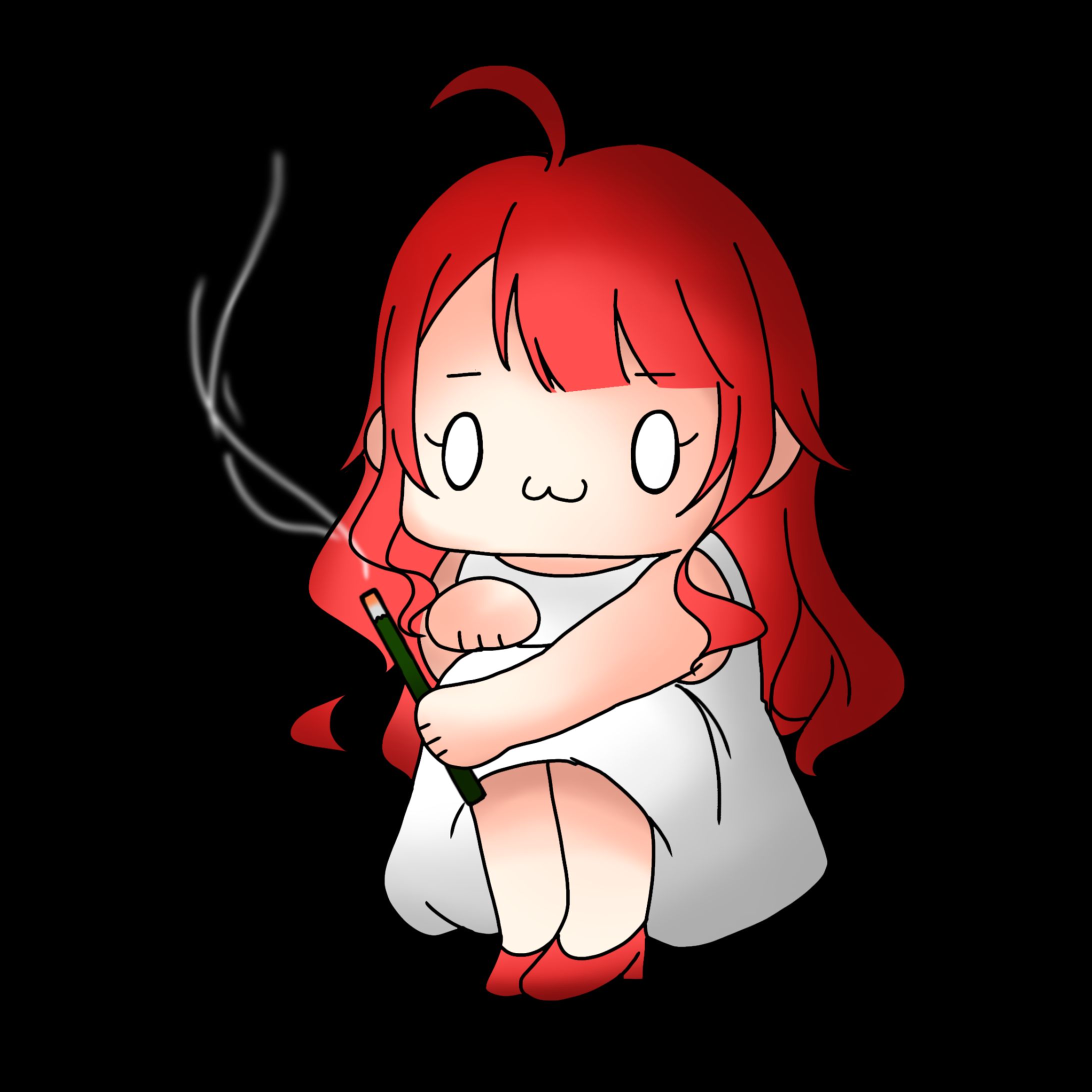 【ミニキャラ】椿べにまる様 ／ 線香をあげるべにまる-1