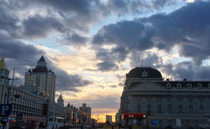 Manzhouli Mongolian border town opposite of Russian town Zabaykalsk, 2021
