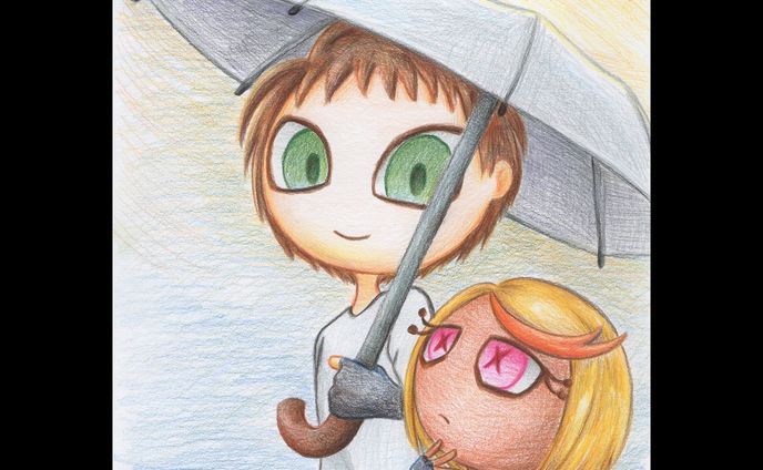 #カップル #イラスト #色鉛筆画 #色鉛筆 #illustration #couple #colorpencil #身長差カップル #cute #kawaii