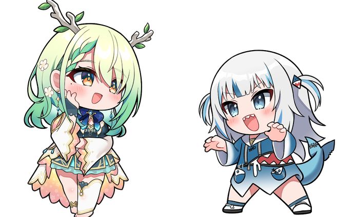 ホロライブがうる・ぐら様 ,セレス・ファウナ様の サムネイルsdイラスト