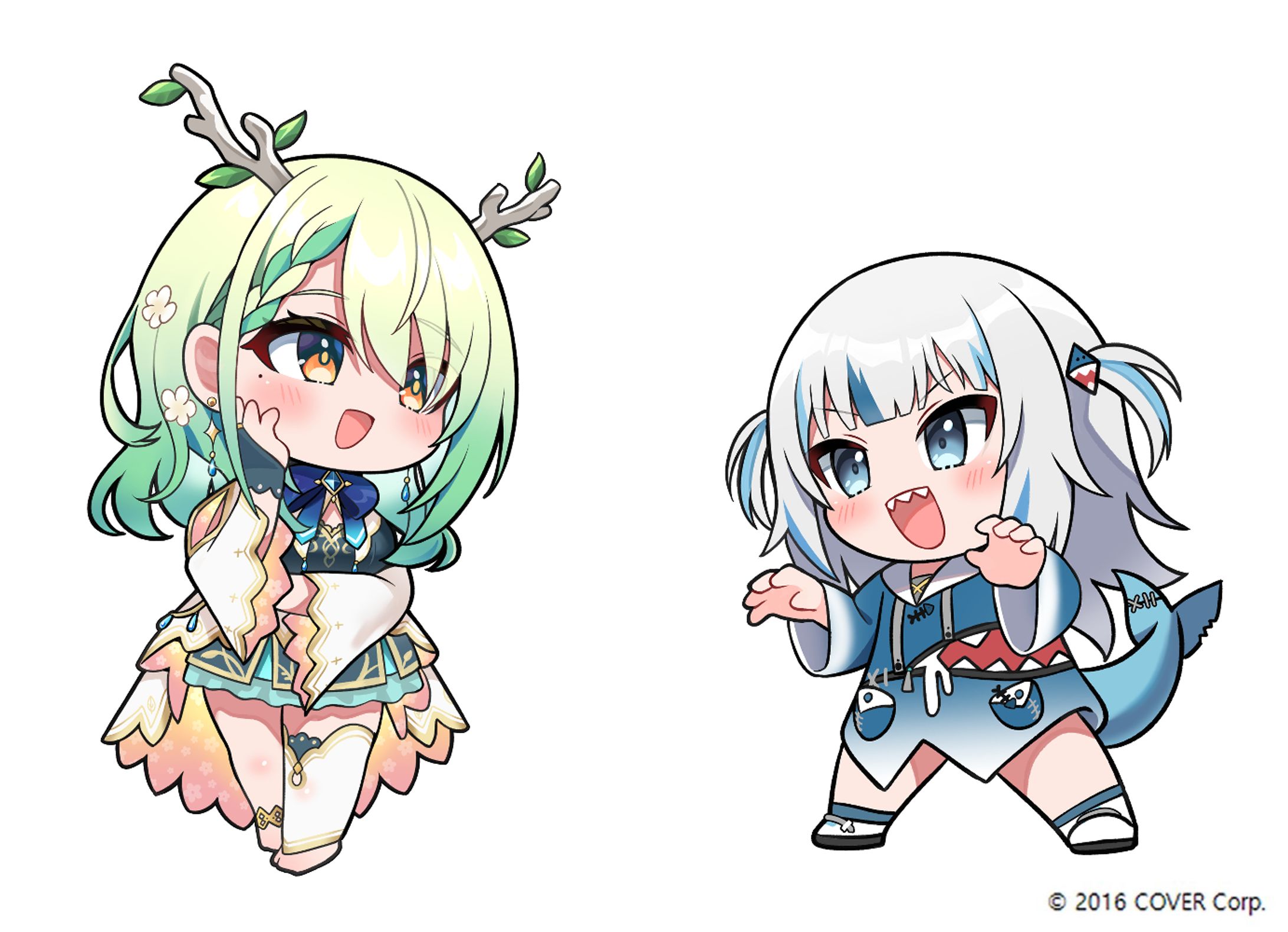 ホロライブがうる・ぐら様 ,セレス・ファウナ様の サムネイルsdイラスト-1