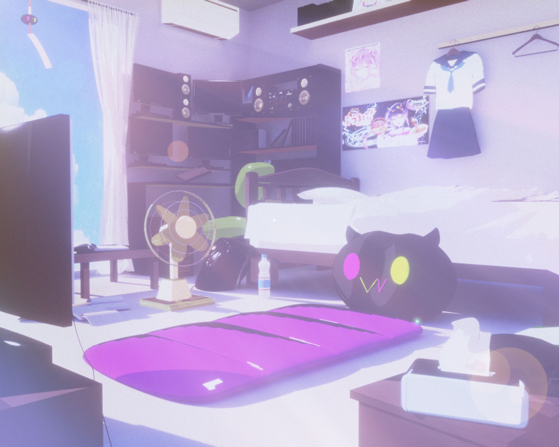 【自主制作_C4D練習】常闇トワ_ファンアート-1