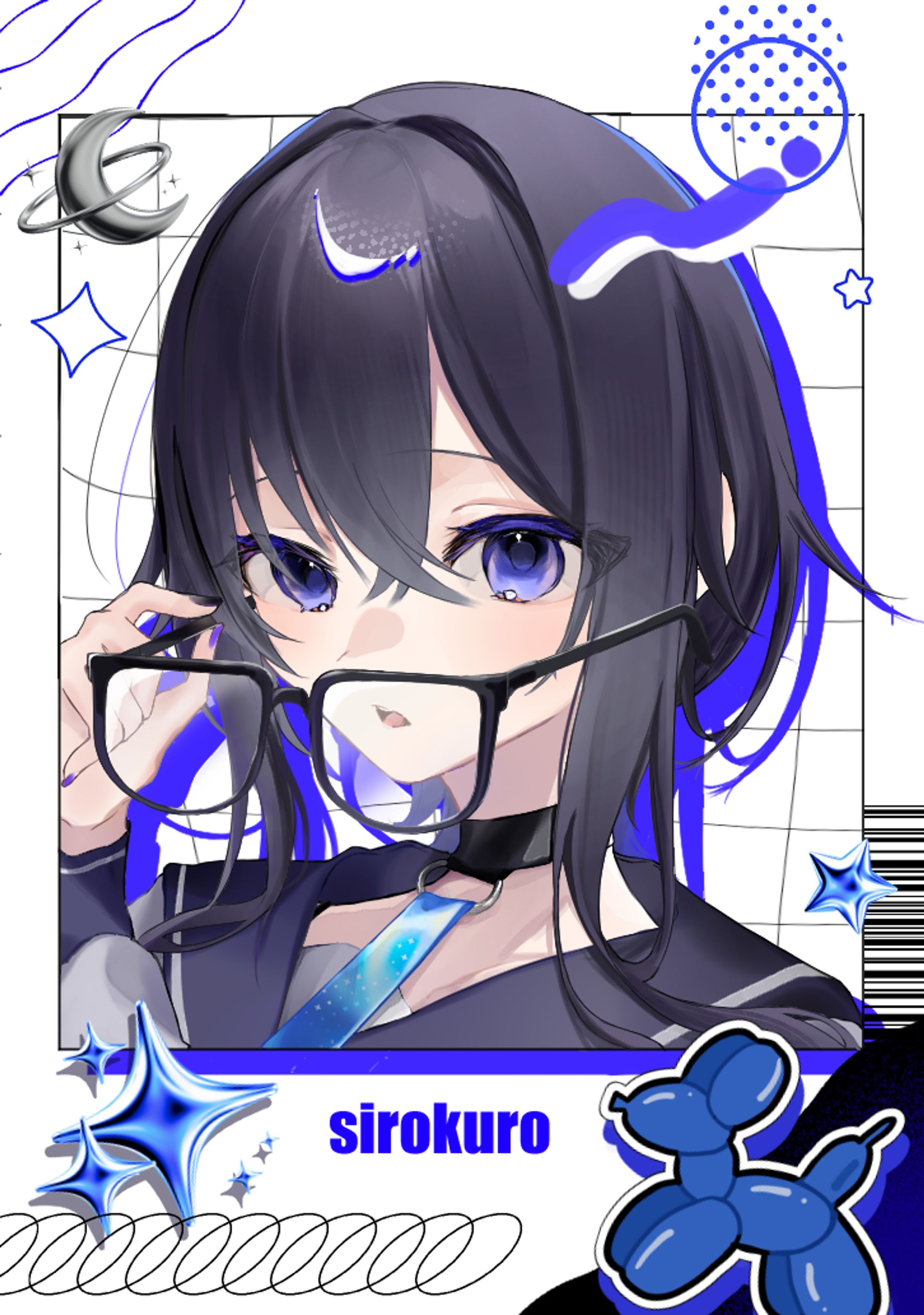 自創作　チェキ風イラスト🩵-1