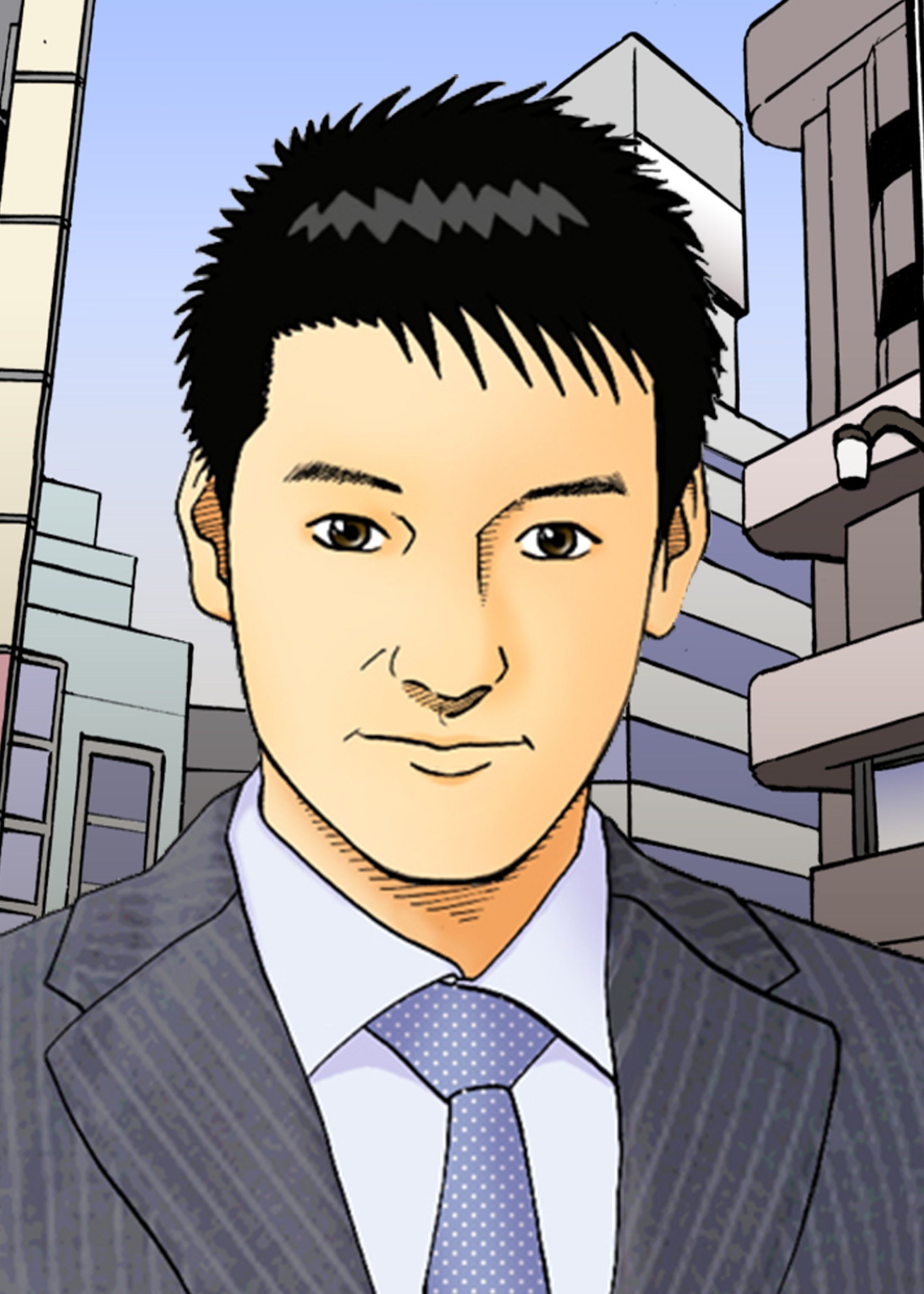青年漫画風似顔絵-1